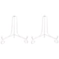 thumbnail image 1 of Plate Stands for Display 6 Inch - Adjustable White Metal Holder for Decorative Plates, Picture Frames, Tablets, Vinyl Records - Easel Stand with Foldable Design - 2 Pack, 1 of 7