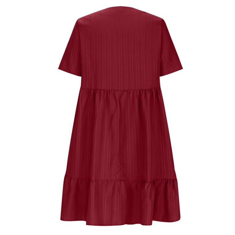 red babydoll dress plus size Final Sale Plus Size Babydoll Flare Mini Dress in Burgundy