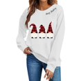 thumbnail image 3 of Jsaierl Women's Christmas Sweatshirts Plus Size Gnomes Graphic Sweatshirt Cotton Trendy Pullover Crewneck Tunic Long Sleeve Tops S-2XL, 3 of 9