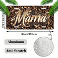 thumbnail image 2 of 1 Pcs License Plate Covers & Frames, Glamorous "Mama" in Sparkling Gold against Leopard Print For Decorative Front, Aluminum License Plate Covers & Frames Cover For Men Women, 12" X 6", 2 of 7