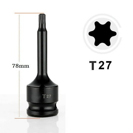 

BAMILL 1PC 1/2inch Hex Torx Screwdriver Bit Impact Drive Socket Adapter Head T20-T100