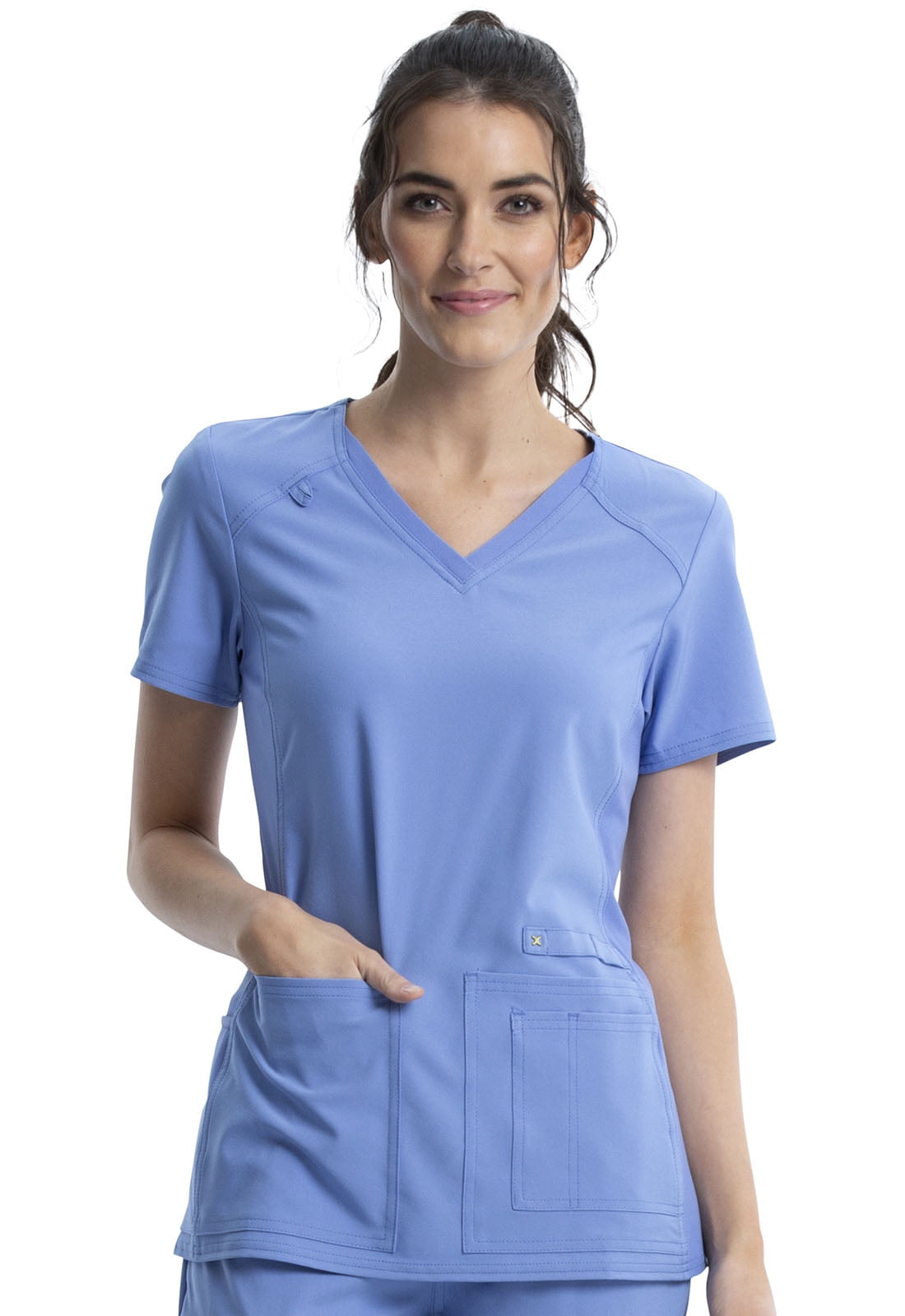 Scrubs Top V-Neck Knit Panel CK605 