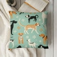 thumbnail image 3 of YINGXI Throw Pillow Covers Home Decor Cute Dog Blue Animal Pillow Cases Decorative 24x24in, 3 of 5