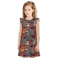 thumbnail image 1 of Balery BBQ Icons Camisón de princesa para niñas, pijama de algodón con mangas abullonadas, suave y bonito.-Small, 1 of 6