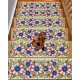 thumbnail image 2 of Independence Day Stair Treads Non Slip for Steps U. S. Flag Themed Graffiti Flowers Linen Texture 15 Pcs Reusable Adhesive Stair Runner Mats for Dogs Elders Carpet Treads Rugs for Staircase 8x30 In, 2 of 7