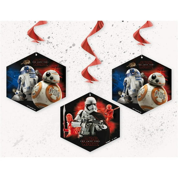 Star Wars Episode Viii Hanging Swirls (3 Pk) - Party Supplies Decorations