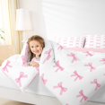 thumbnail image 6 of Manfei Pink Cute Ribbon Bedding Comforter Set, Dreamy Cartoon Bowknot Bow Twin Comforter Sets, Teens Kids Boys Girls Reversible Bedding Set, Breathable Home Decor, 2-Piece, 6 of 9