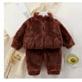 thumbnail image 2 of Ougyinr Toddler Baby Fleece Pullover Tops Pants Set Newborn Winter Warm Sweatshirt Pants 2pcs Set With Bear Warm Outfits, 2 of 10