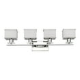 thumbnail image 2 of RADIANCE Goods Contemporary 4 Light Chrome Finish White Opal Glass Bath Vanity Wall Fixture 32" Wide, 2 of 3