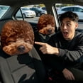 thumbnail image 4 of 2 Pack Funny Dog Car Headrest Covers Soft Polyester Stretch Seat Protector with Cartoon Print for Auto Interior Decoration 10.2 x 11.0 Inch, 4 of 4