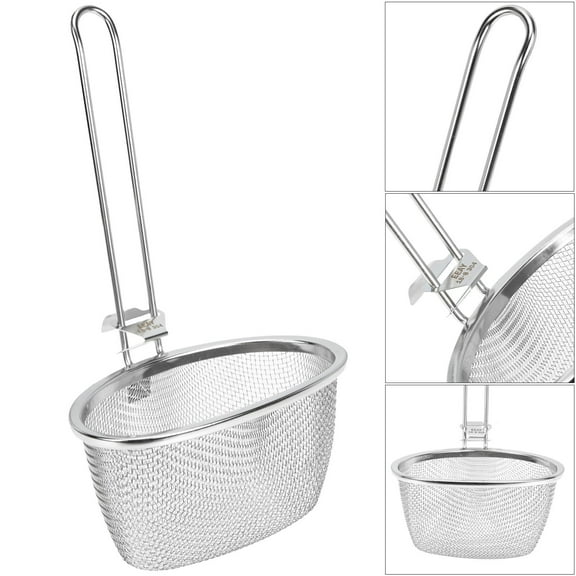 FOMIYES Hot Pot Strainer Scoops Stainless Steel Hot Pot Strainer Spoon Silver 1Set 9.6x5.5x4.7in
