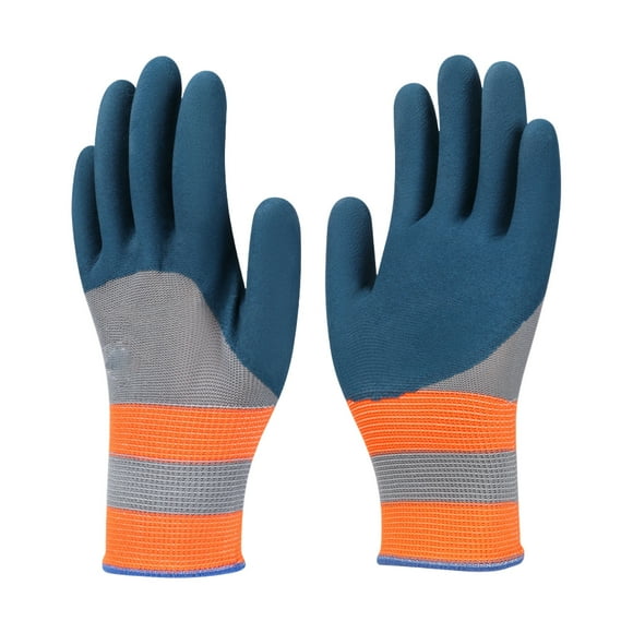 NIRHekf Toolant Gloves, Rubber Hand Coated Safety Work Gloves - for Men Women General Multi Use Construction Warehouse Gardening Assembly Landscaping (A Pair, Blue)