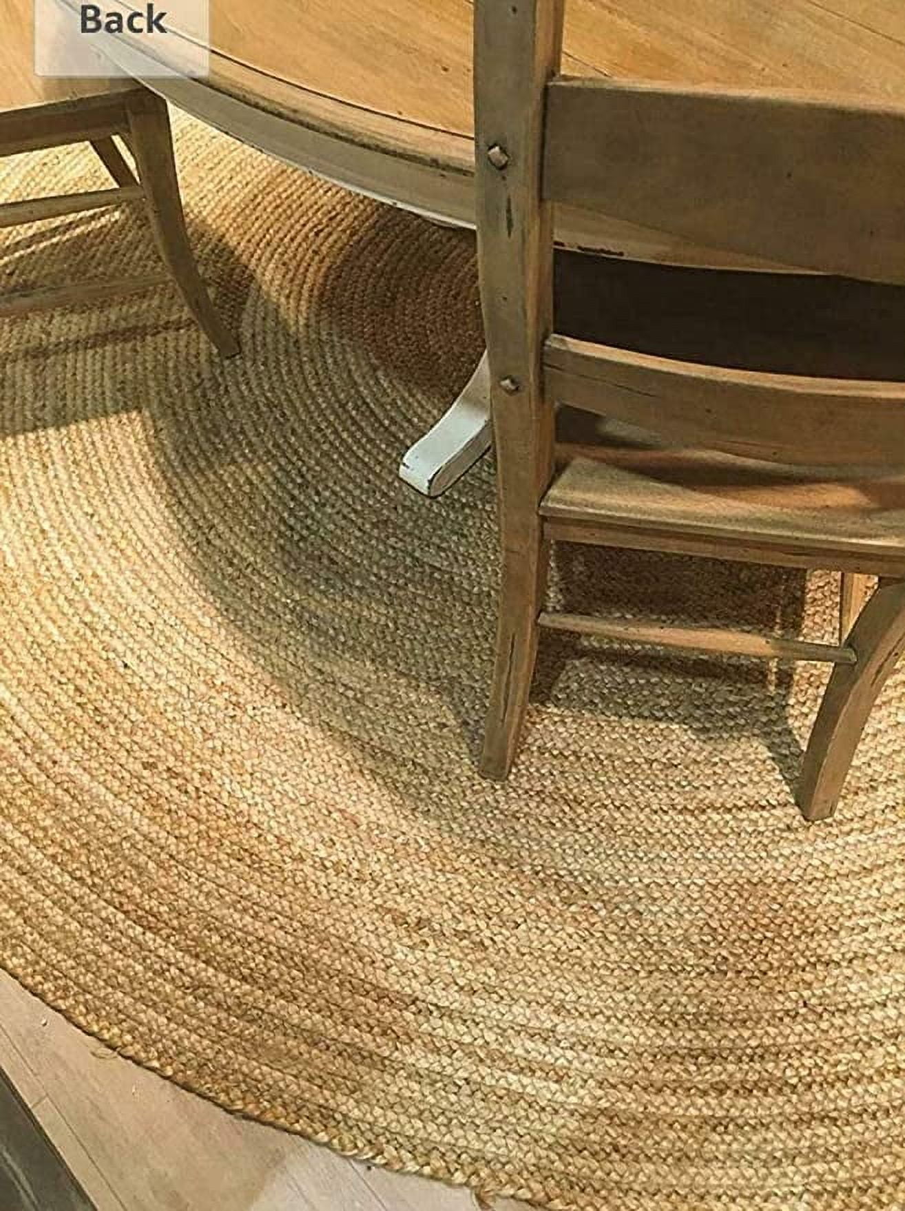 Ripaz Vogue Natural Jute Rug Beige Round Braided Jute Area Rug