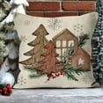 thumbnail image 3 of Hello Winter Pine Cone Decorative Throw Pillow Cover Set of 4, Let It Snow Wooden Christmas Tree Cushion Case Decor, Bow-Knot Berry Snowflake Pillowcase Decorations for Sofa Couch 18 x 18, 3 of 5