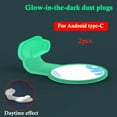 thumbnail image 1 of 2pcs Lumineux Anti-Perdus Bouchons Étanches à la Poussière pour iPhone & Android Type-C Ports de Charge, 1 of 5