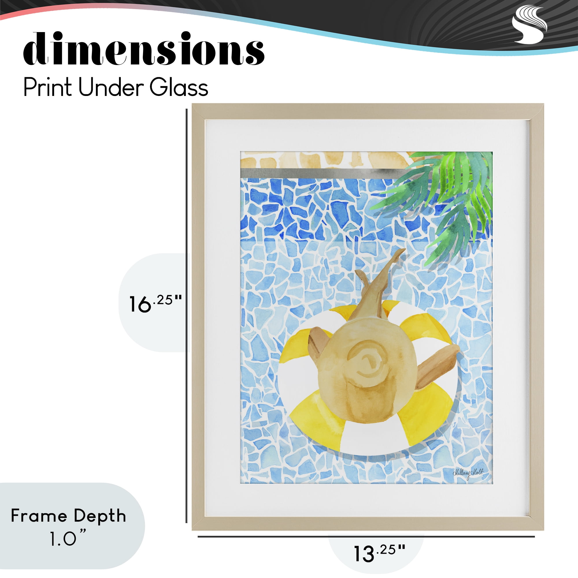 Stupell Industries Summer Poolside Drift Birch Framed Print Under Glass, design by Hillary Holt