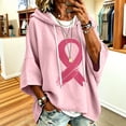 thumbnail image 2 of GILIGEGE Women's Breast Cancer Awareness Hoodie in October We Wear Pink Sweatshirt Pink Ribbon Shirt,Causal Crewneck 3/4 Length Sleeve Inspirational Oversized Blouse,Fall Winter Pullover Light Pink, 2 of 5