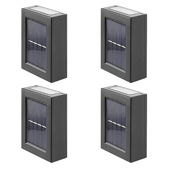 ikaufen 4Pcs Solar Outdoor Lights Solar Up Down Lights Waterproof Solar LED Lights for patios, Fences, Exterior Walls, porches, Stairs (Warm White)