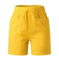 thumbnail image 4 of Womens Casual Shorts Summer Pants Drawstring Elastic Waist Comfy With Pockets Girls Bottoms Shorts, 4 of 6