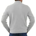 thumbnail image 4 of Mens Quarter Zip Pullover Quilted Pullover Casual Knit Long Sleeve Mock Neck Sweater White M, 4 of 4