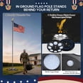 thumbnail image 2 of Yescom 20ft 13 Gauge Sectional Flag Pole Kit with Solar Light US Flag Gold Eagle, 2 of 9