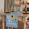 thumbnail image 2 of Table Runners 72 Inches Long Dress Scarves, Sunflowers Farmhouse Kitchen Table Runner, Coffee Tablerunners, Modern Bee You Are My Sunshine Blue 14x72 Inch, 2 of 9