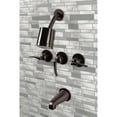 thumbnail image 2 of Kingston Brass KBX8135EFL Centurion Three-Handle Tub and Shower Faucet, Oil Rubbed Bronze, 2 of 5