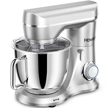 HOWORK Electric Stand Mixer, 5QT Multifunctional with Dough Hook, Wire Whip & Beater, Silver