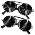 thumbnail image 1 of Gafas de Sol Steampunk Retro Redondas SUNIER UV400 Negro Rojo Paquete de 2, 1 of 5