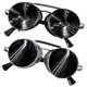 thumbnail image 1 of Gafas de Sol Steampunk Retro Redondas SUNIER UV400 Negro Rojo Paquete de 2, 1 of 5