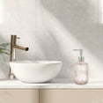 thumbnail image 2 of Unique Bargains 1 Pc Round Bottom Bamboo Grain Soap Dispenser 13.53oz Pink Silver Tone, 2 of 6