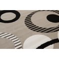 thumbnail image 3 of Designer Home Soft Transitional Indoor Modern Area Rug Rings Donuts - Actual Size: 5' 3" x 7' 2" Rectangle (Silver), 3 of 5