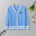 thumbnail image 2 of Gibobby Sweater Little Girls Boys Cardigan Sweater 0-12 Months 2t 3t 4t Toddler Cute Bow Front Long Sleeve Knit Print Sweater Tops(3-4 Years,Sky Blue), 2 of 5