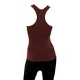thumbnail image 2 of LAVRA Women's Ribbed Knit Racerback Tank Top-Brown, 2 of 2