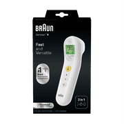 Braun No Touch Thermometer for Adults and Kids, 3-in-1 Digital Thermometer, BNT100US, White