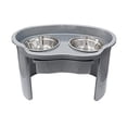 thumbnail image 6 of 2 Stainless Steel Adjustable Elevated Dog Cat Food Water Bowls Feeder Stand Set - Gray, 6 of 8