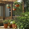 thumbnail image 4 of Crescent Garden In/Outdoor Emma Round Plastic Flower Pot Terracotta Colored Planter, 12 Inches, 4 of 4
