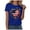 Blue, variant on TOWED22 American Flag Patriotic T-Shirt Women 4th of July Gift Shirt USA Flag Stars Stripes Graphic Short Sleeve Casual Tops(Blue,M)