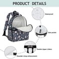 thumbnail image 4 of Navy Princess Castle Pattern Backpack for School,Cute School Bag,Schoolbag with Adjustable Shoulder Straps & Padded Back,15.25"x11.5"x5.25", 4 of 5