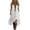 Womens dresses flowy dressy-White, variant on Guieoi Summer Dresses for Women under $10 Plus Size Wavy-Pleated Sleeveless Asymmetrical Hem Lace-Panel Dress Brown L