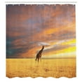 thumbnail image 3 of Ambesonne Giraffe Shower Curtain, Wildlife, 69"Wx75"L, Yellow and Peach, 3 of 5