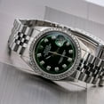 thumbnail image 2 of Pre-Owned Rolex Datejust 36MM 1601 Green Diamond Dial Diamond Bezel Stainless Steel Jubilee Bracelet 1.2ct, 2 of 8