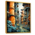 thumbnail image 2 of Designart "Transitioning Shades Of Turquoise In Industrial Photography" Factories Floater Framed Canvas Art Print, 2 of 5