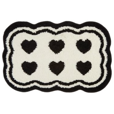 BERTDOMD Bathroom Heart Pattern Floor Mat Anti-skid Mat Bathroom Rug Water Absorbent Mat
