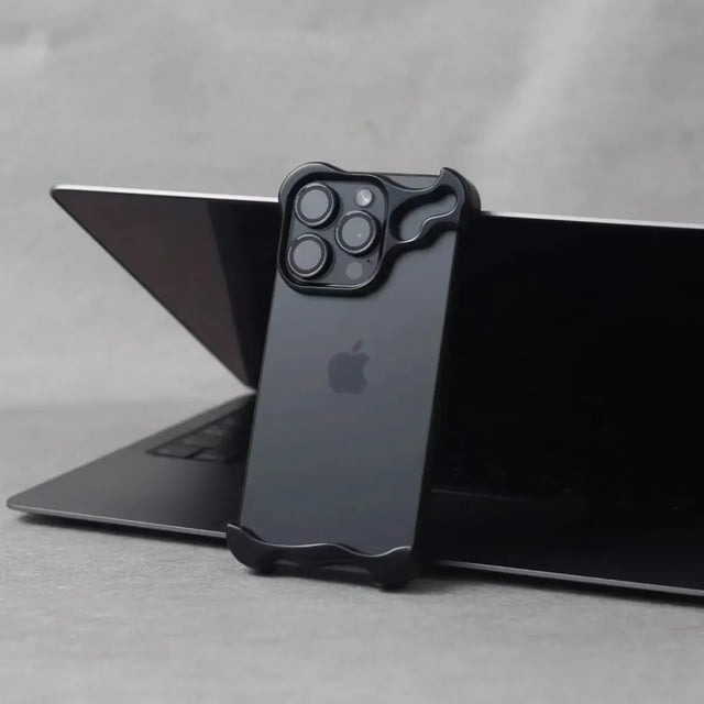 Luxury Irregular Aluminum Alloy Bumper Phone Case For IPhone 12 13 14 15Pro Max Plus Lens Film Protection Metal Shockproof Cover Black For iPhone 13