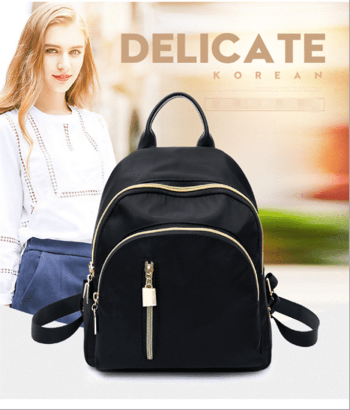 small black backpack women's