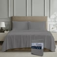 thumbnail image 6 of Color Sense 100% Cotton Percale Cool & Crisp 4-Piece Bedsheet set Queen Dark Gray, 6 of 9