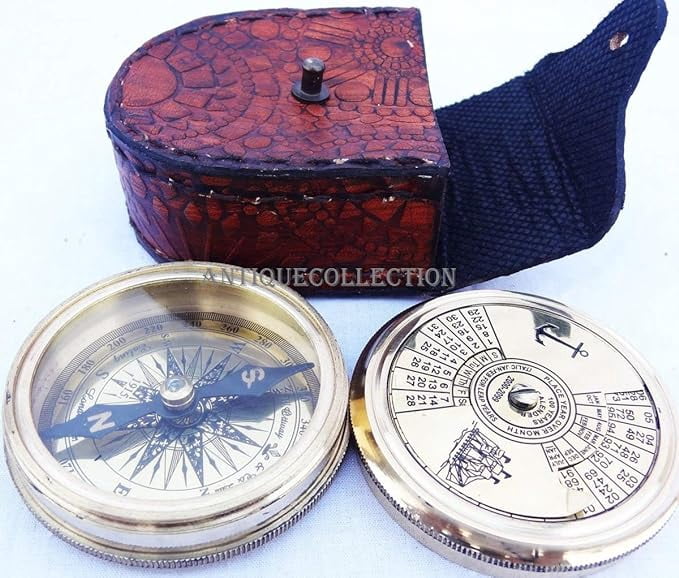 Brass Robert Frost Calendar Poem Compass 100 Year Engraved