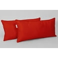 thumbnail image 2 of Vargottam Indoor/Outdoor Polyester Fabric Lumbar Pillow Cover, All-Weather Waterproof Rectangular Cushion Case for Patio Furniture,16" x 24"Set of 2-Red, 2 of 7