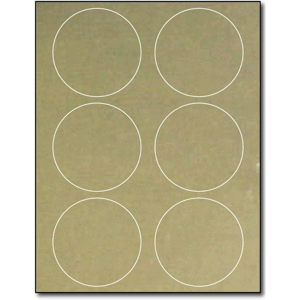 Gold Foil 3 1/3" Round Labels for Laser Printers 10 Sheets / 60